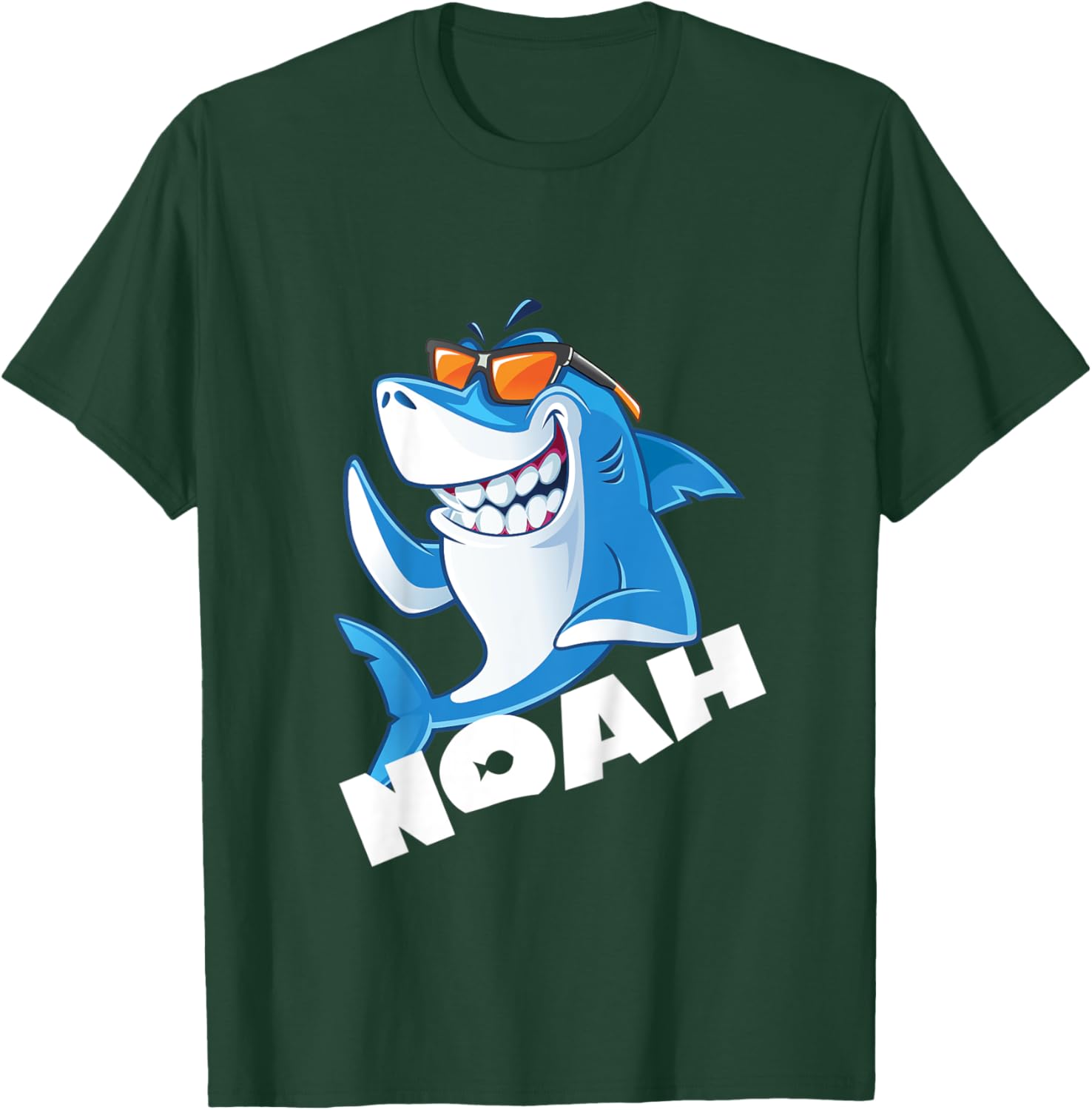 Kids Shark Name Noah Gift Boys T-Shirt - T-Shirt | Forest