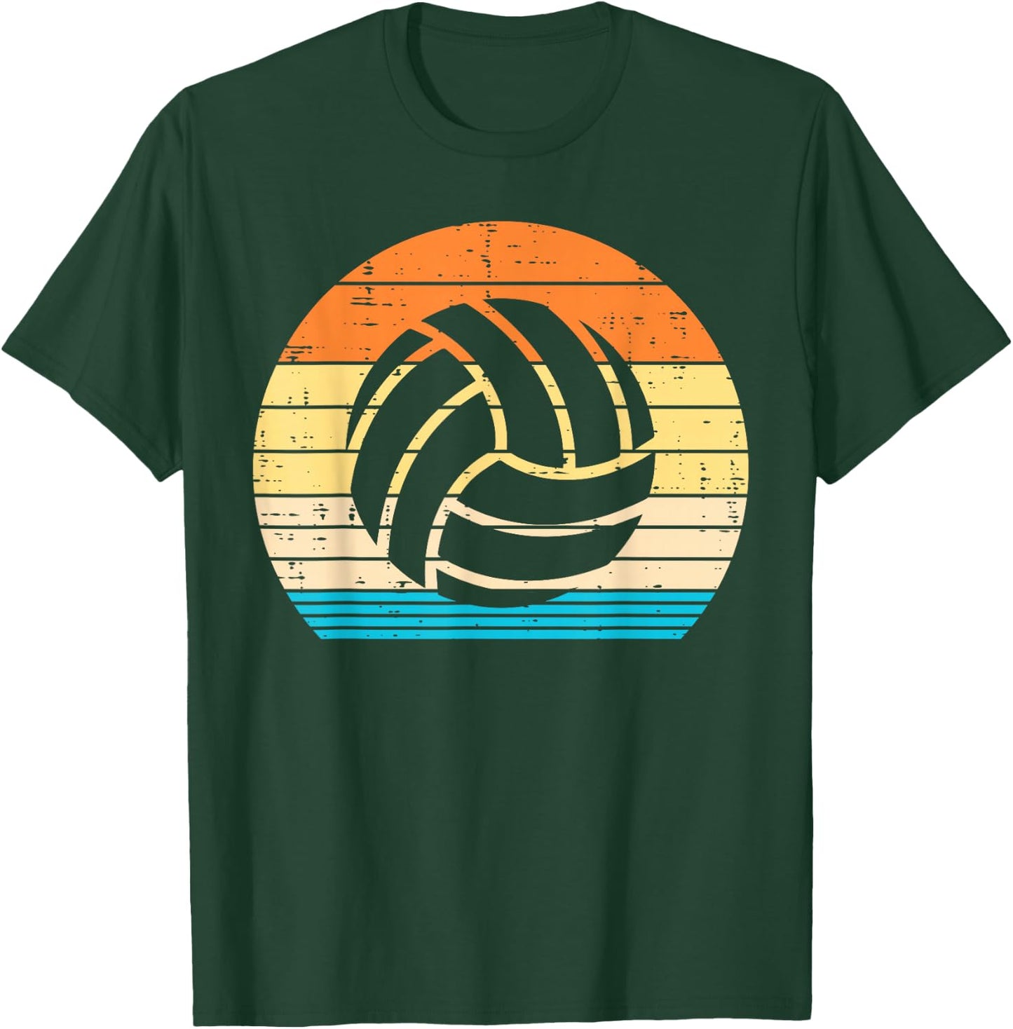 Volleyball Silhouette Retro Coach Player Men Women Kids T-Shirt - T-Shirt | Forest
