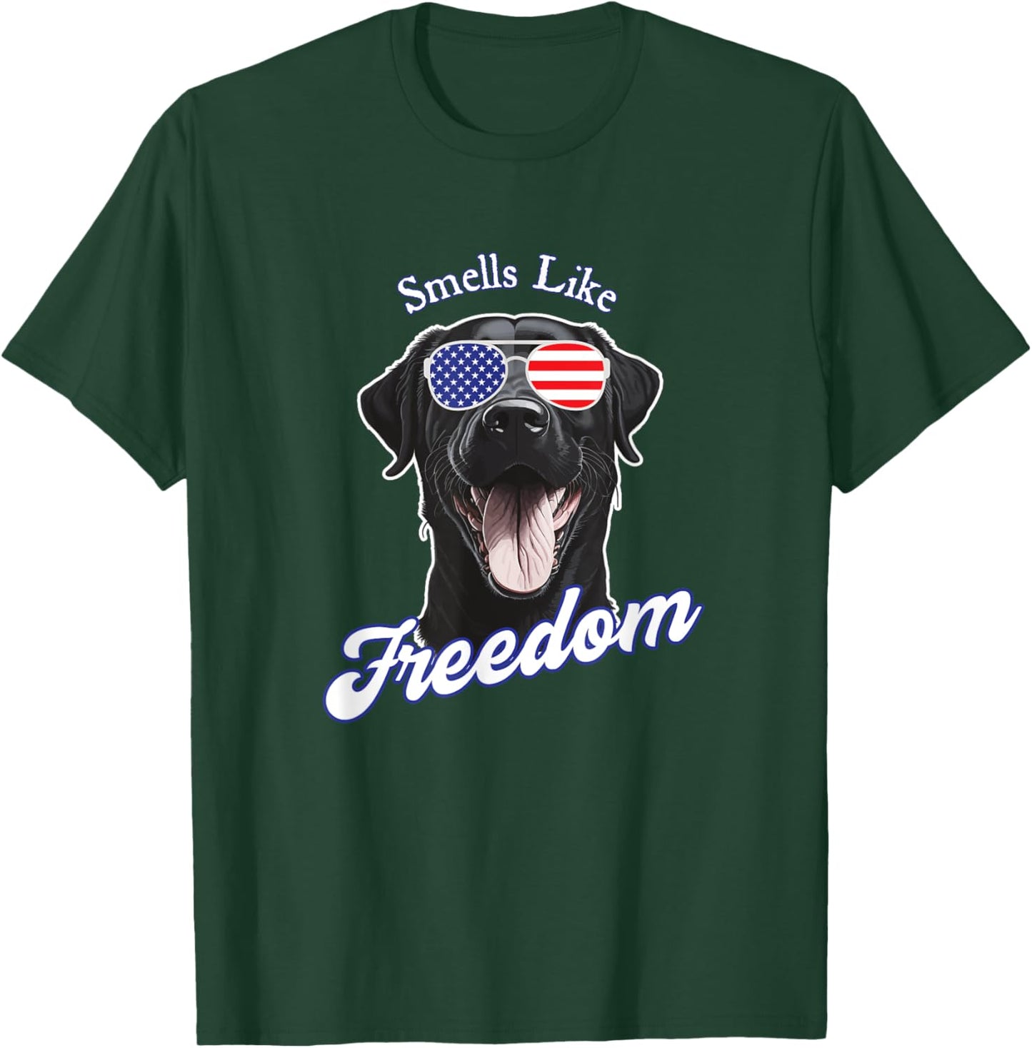 Black Lab American Flag Patriotic Vintage 4th of July Retro T-Shirt - T-Shirt | Forest