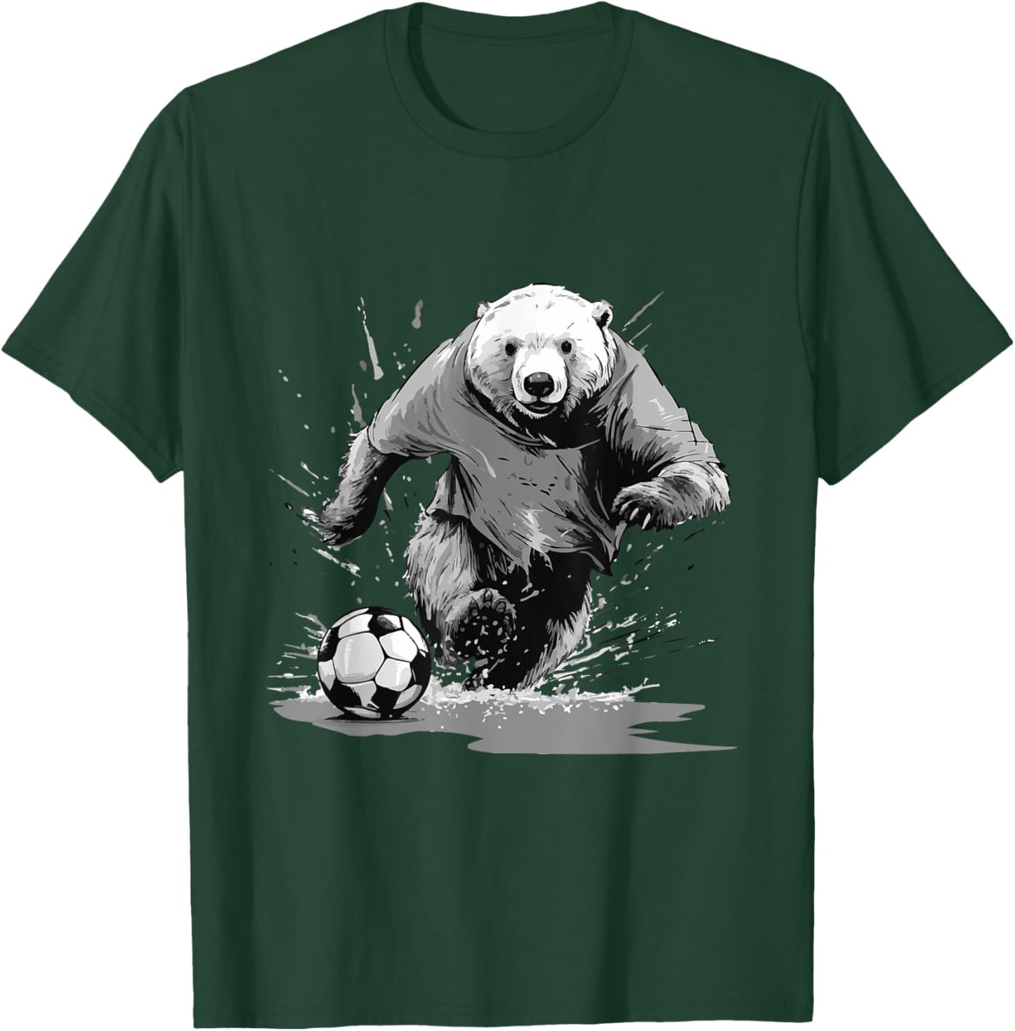 Polar Bear Playing Soccer Animal T-Shirt - T-Shirt | Forest