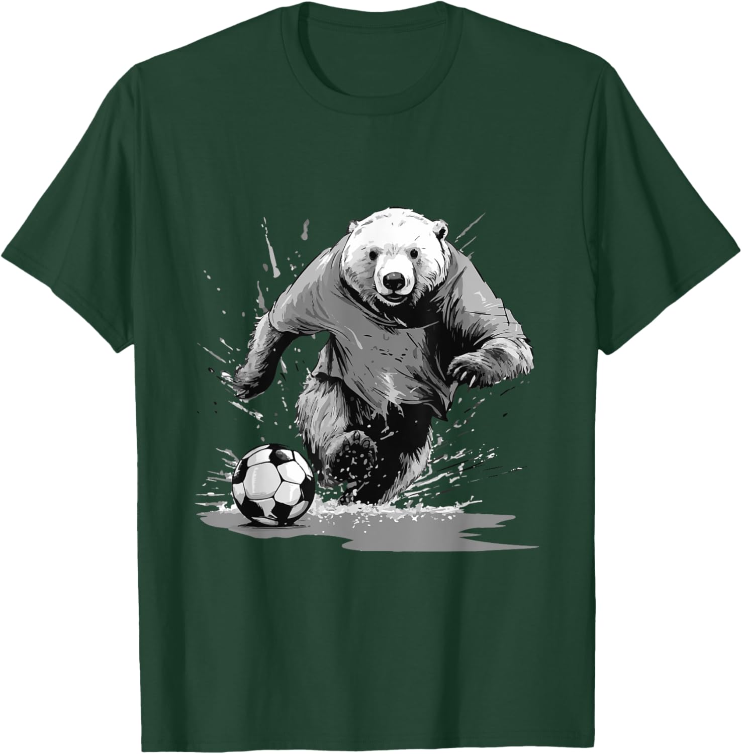 Polar Bear Playing Soccer Animal T-Shirt - T-Shirt | Forest