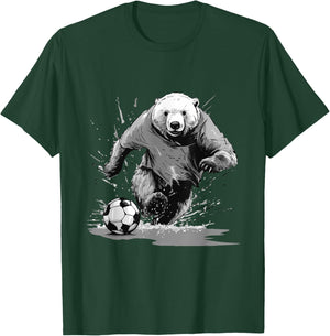 Polar Bear Playing Soccer Animal T-Shirt - T-Shirt | Forest