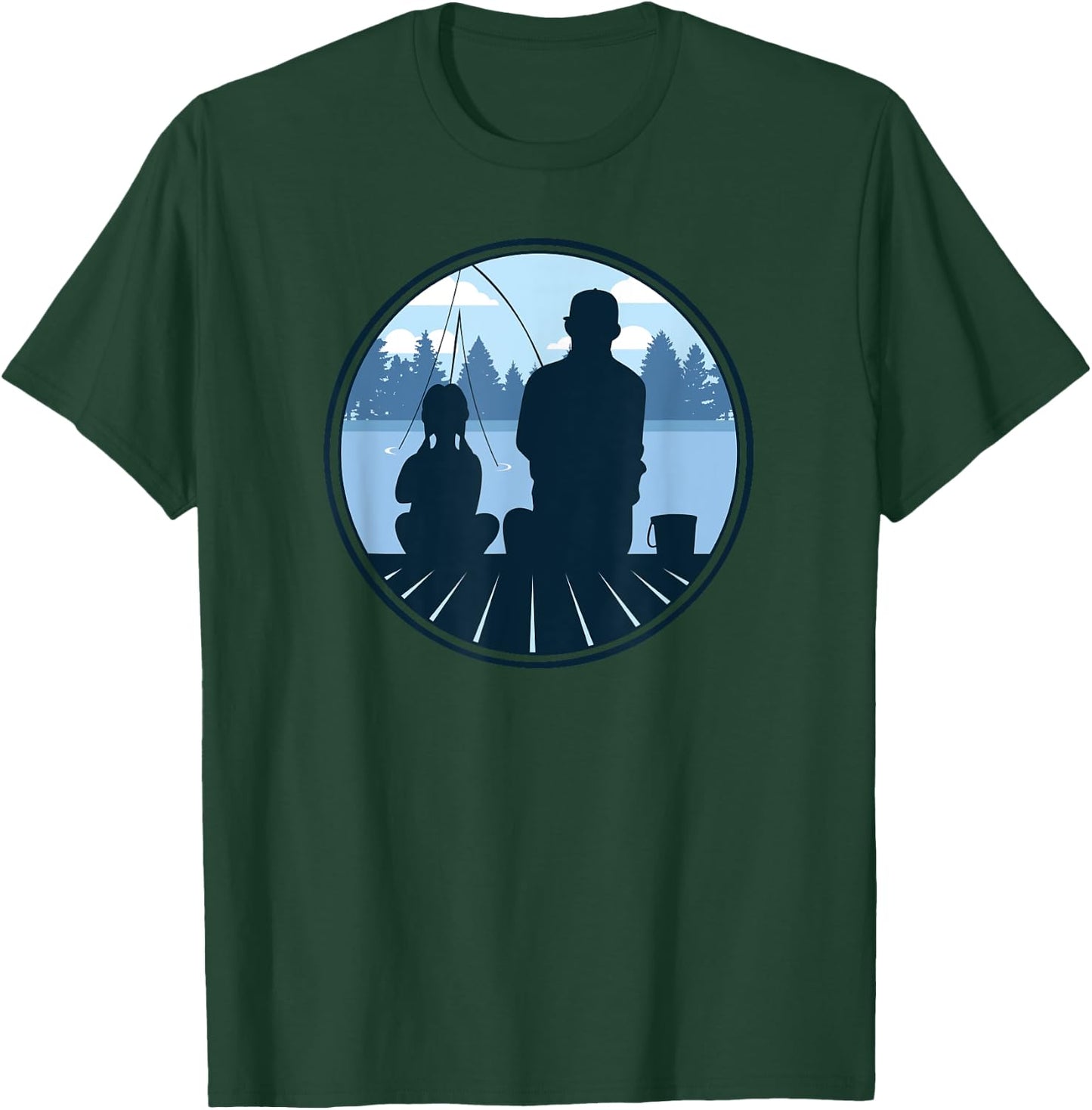 Father & Daughter Fishing T-Shirt - T-Shirt | Forest
