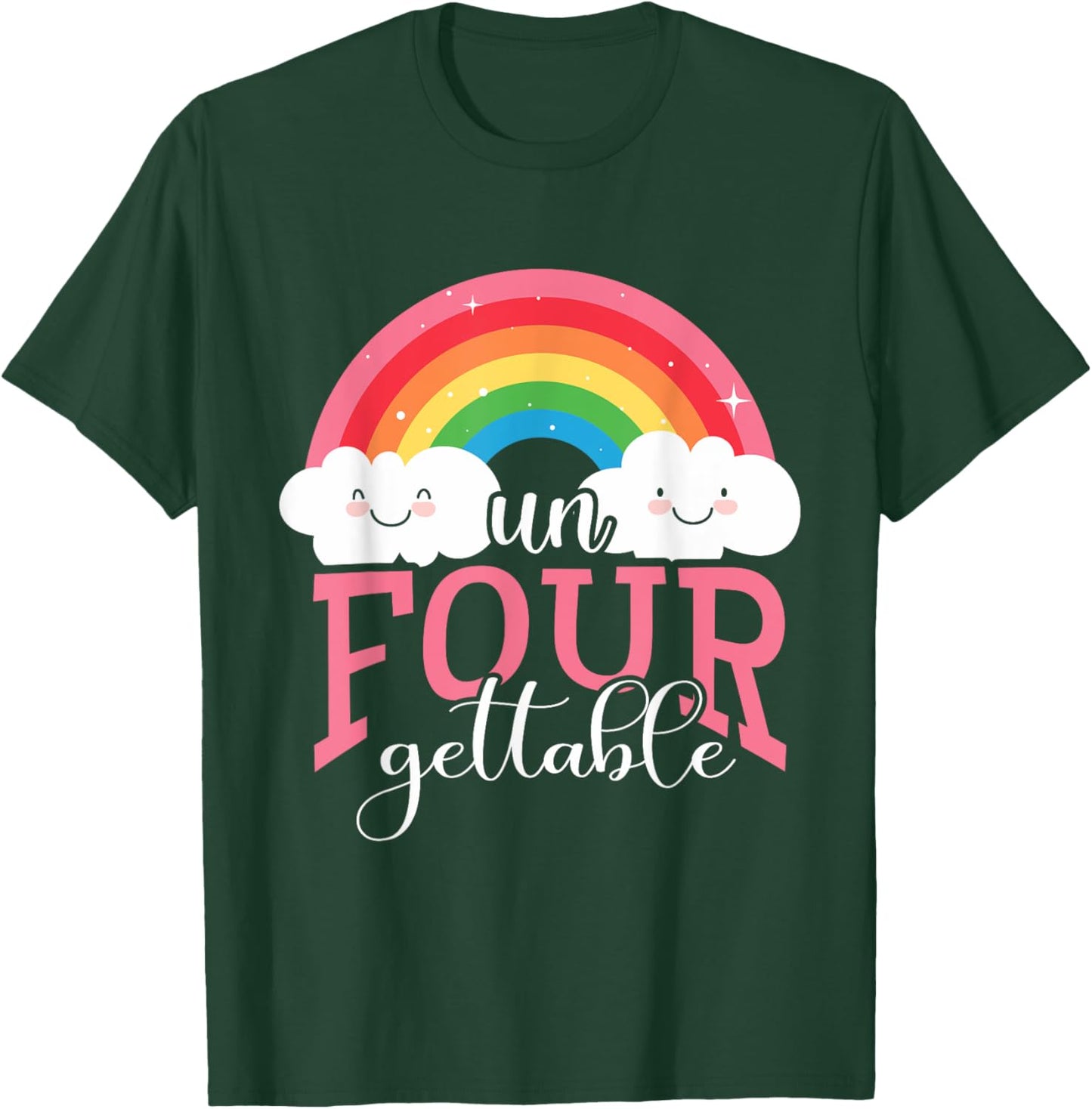 Unfourgettable 4th Birthdays Girl Un Four Gettable Birthday T-Shirt - T-Shirt | Forest