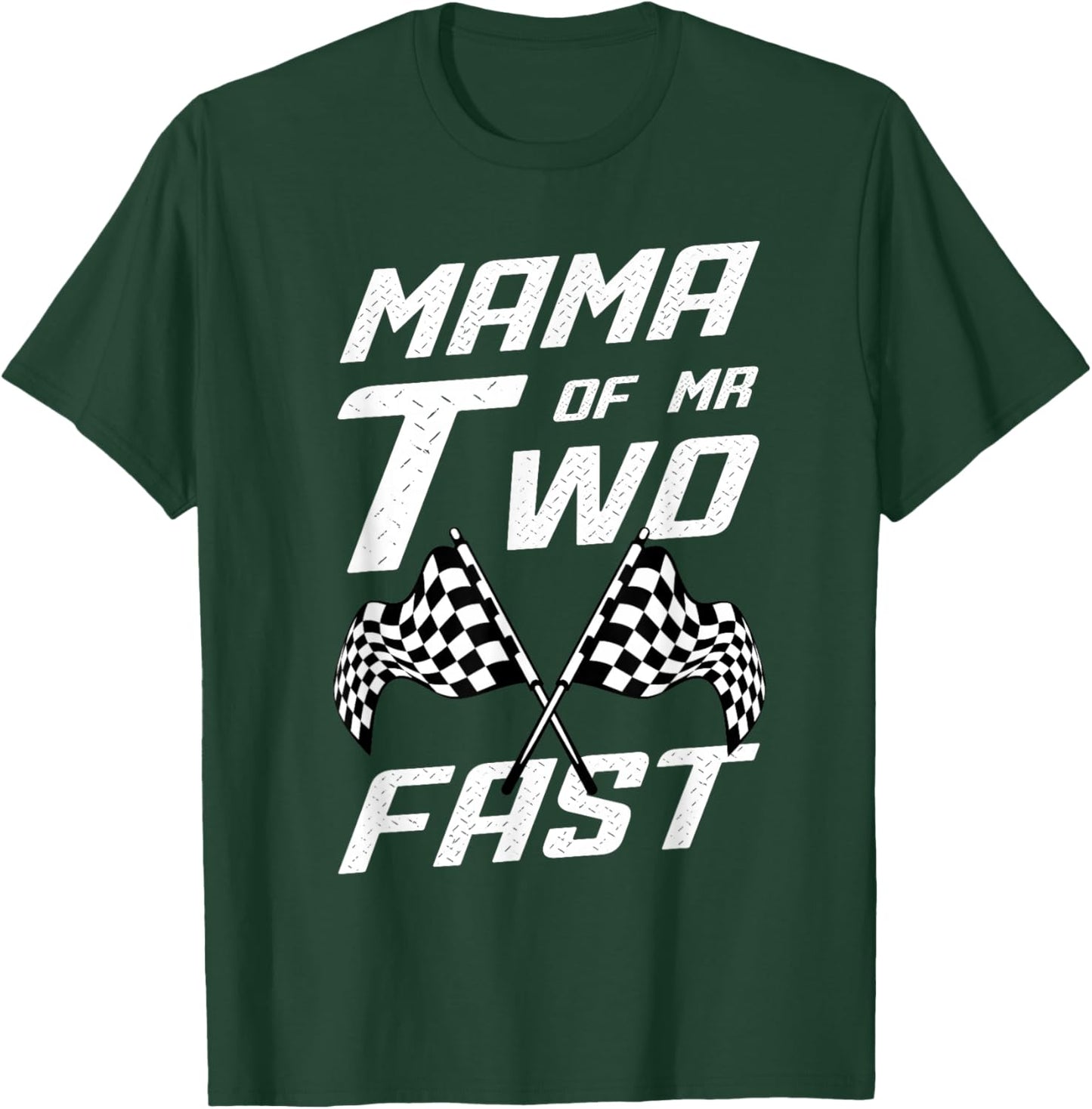 Boy 2nd Birthday Pit Crew Racing Car Mama Mr. Two Fast T-Shirt - T-Shirt | Forest