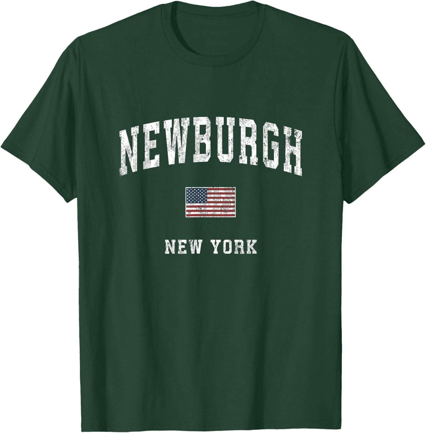 Newburgh New York NY Vintage American Flag Sports Design T-Shirt - T-Shirt | Forest