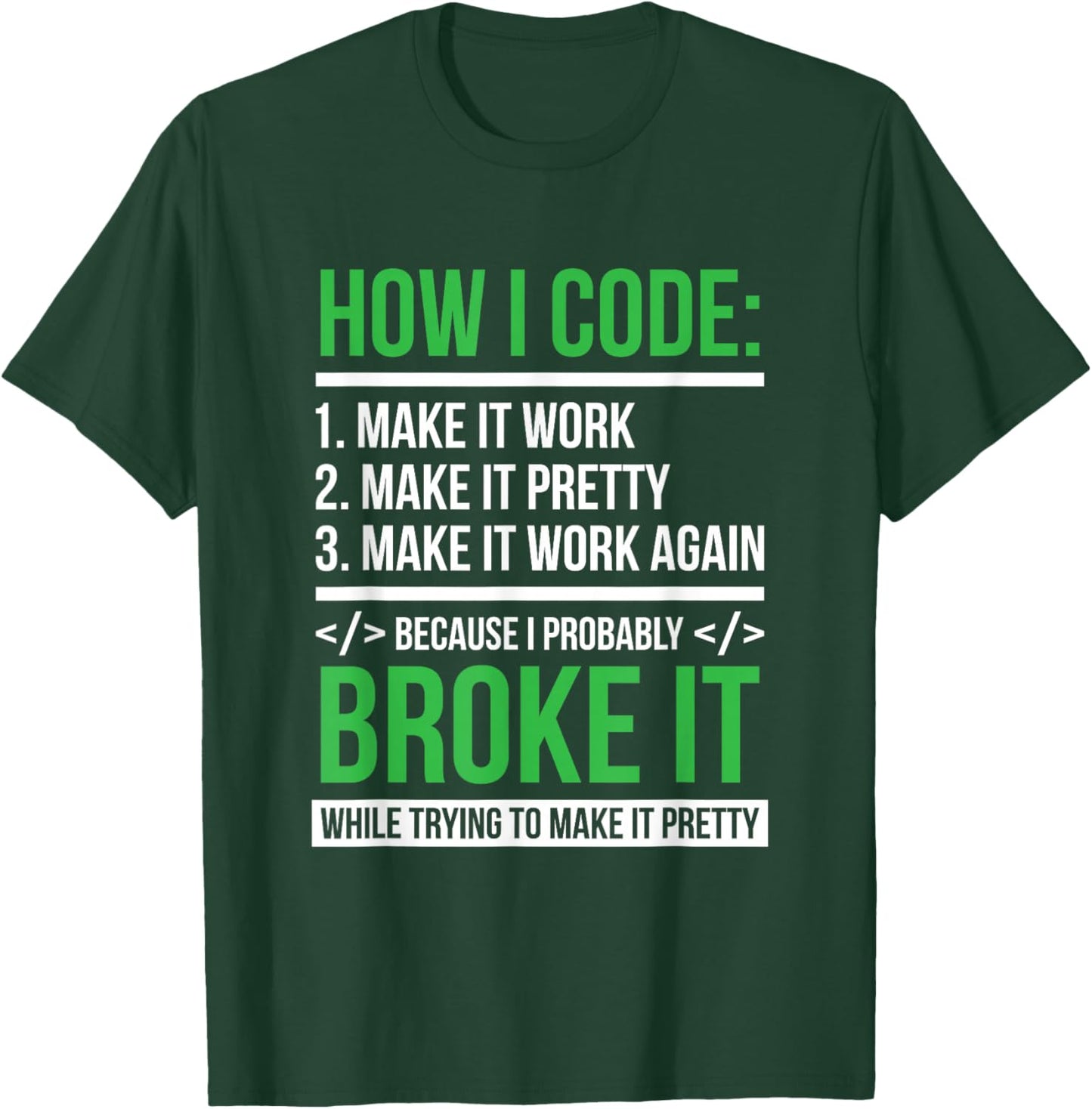 Coder Coden - Computer Scientist Developer Programmer T-Shirt - T-Shirt | Forest