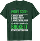 Coder Coden - Computer Scientist Developer Programmer T-Shirt - T-Shirt | Forest