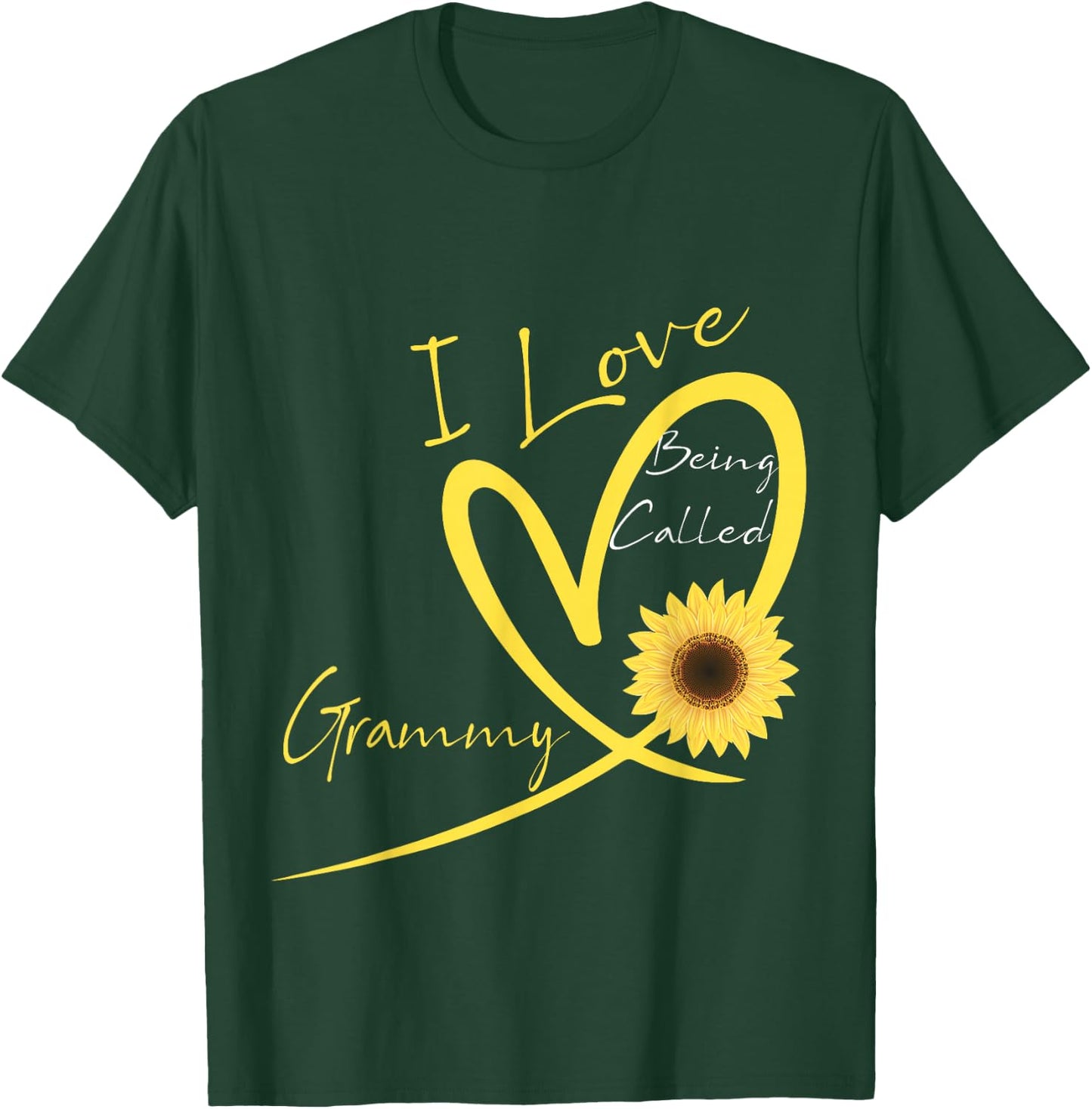I Love Being Called Grammy Sunflower Heart T-Shirt - T-Shirt | Forest