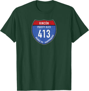 Rincón Puerto Rico | Road to Happiness 413 T-Shirt - T-Shirt | Forest