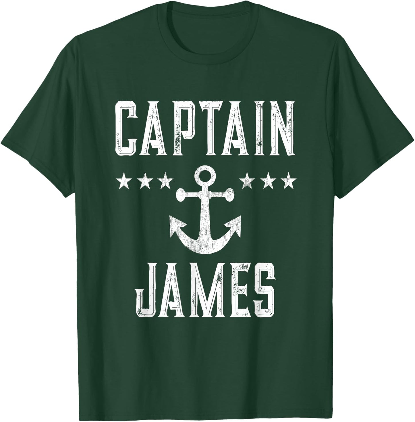 Vintage Captain James Family Cruise Lake Boat T-Shirt - T-Shirt | Forest