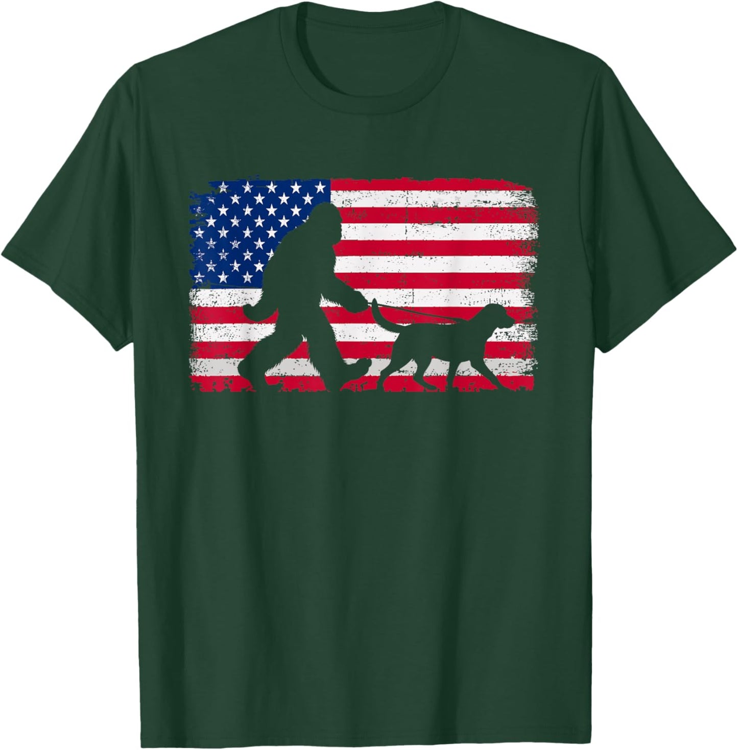 Retro Labrador Retriever 4th of July American Flag Patriotic Women Kids Men T-Shirt - T-Shirt | Forest
