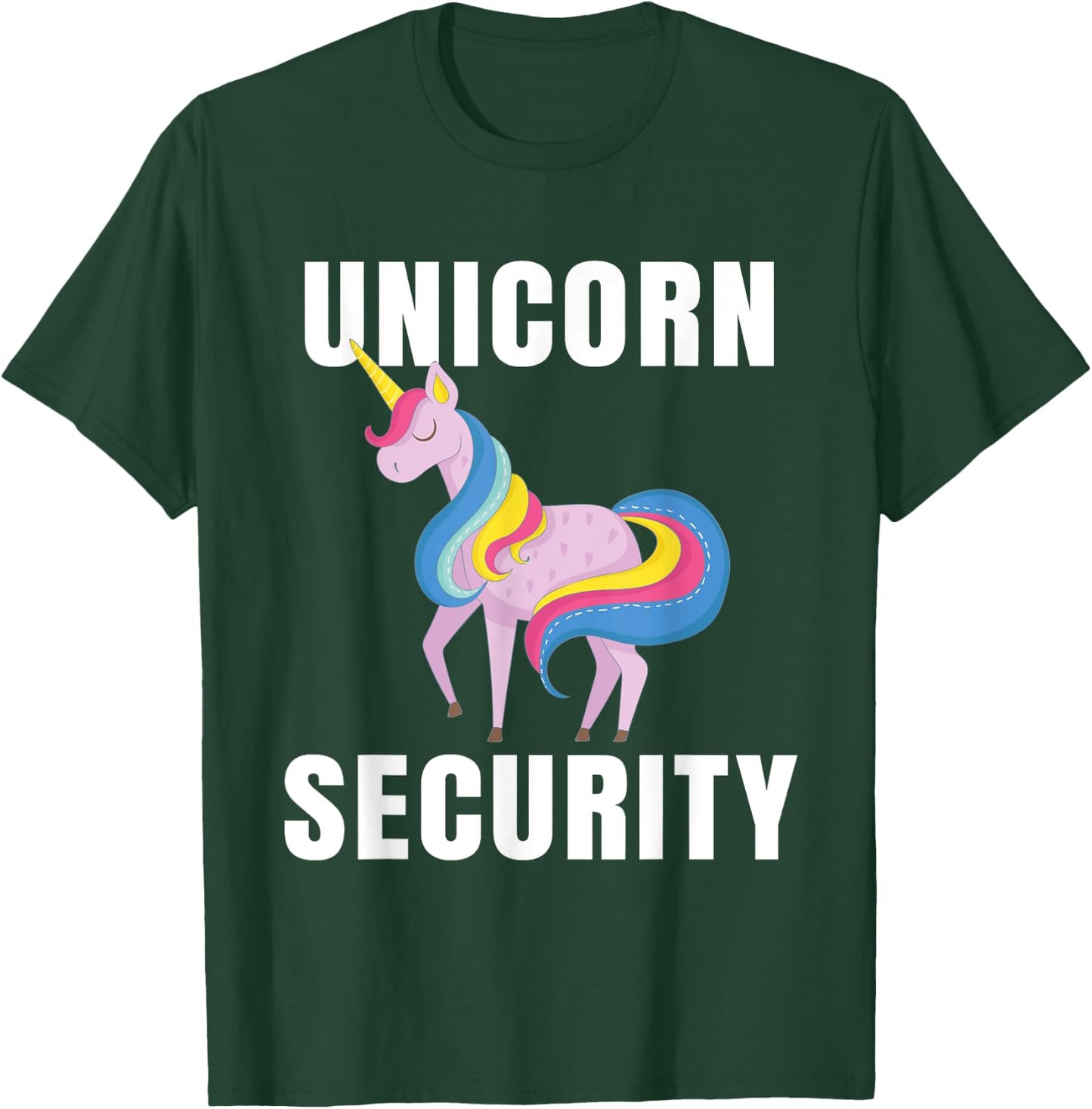 Funny Graphic Rainbow Unicorn Security Gift Design for Love T-Shirt - T-Shirt | Forest
