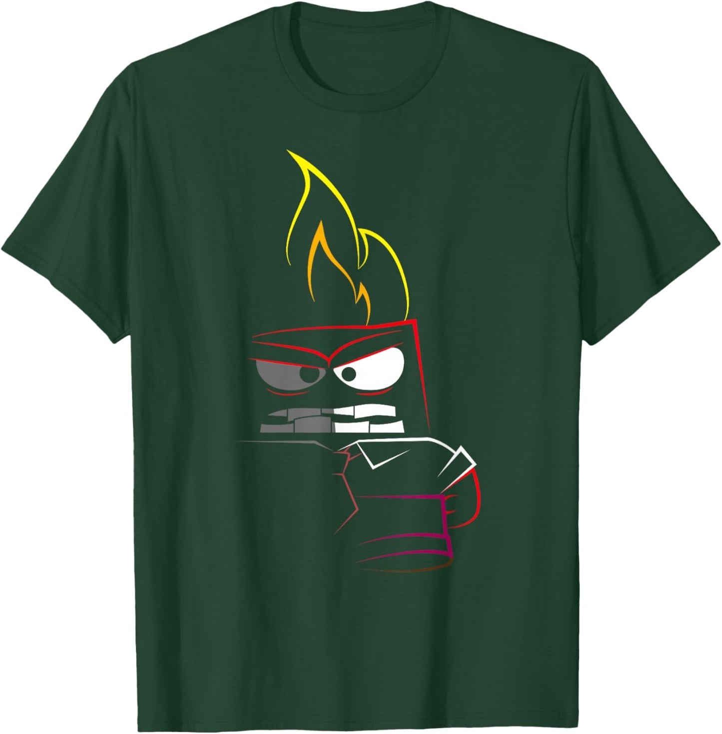 Disney Pixar Inside Out Fired Up Anger Outline Faded T-Shirt - T-Shirt | Forest