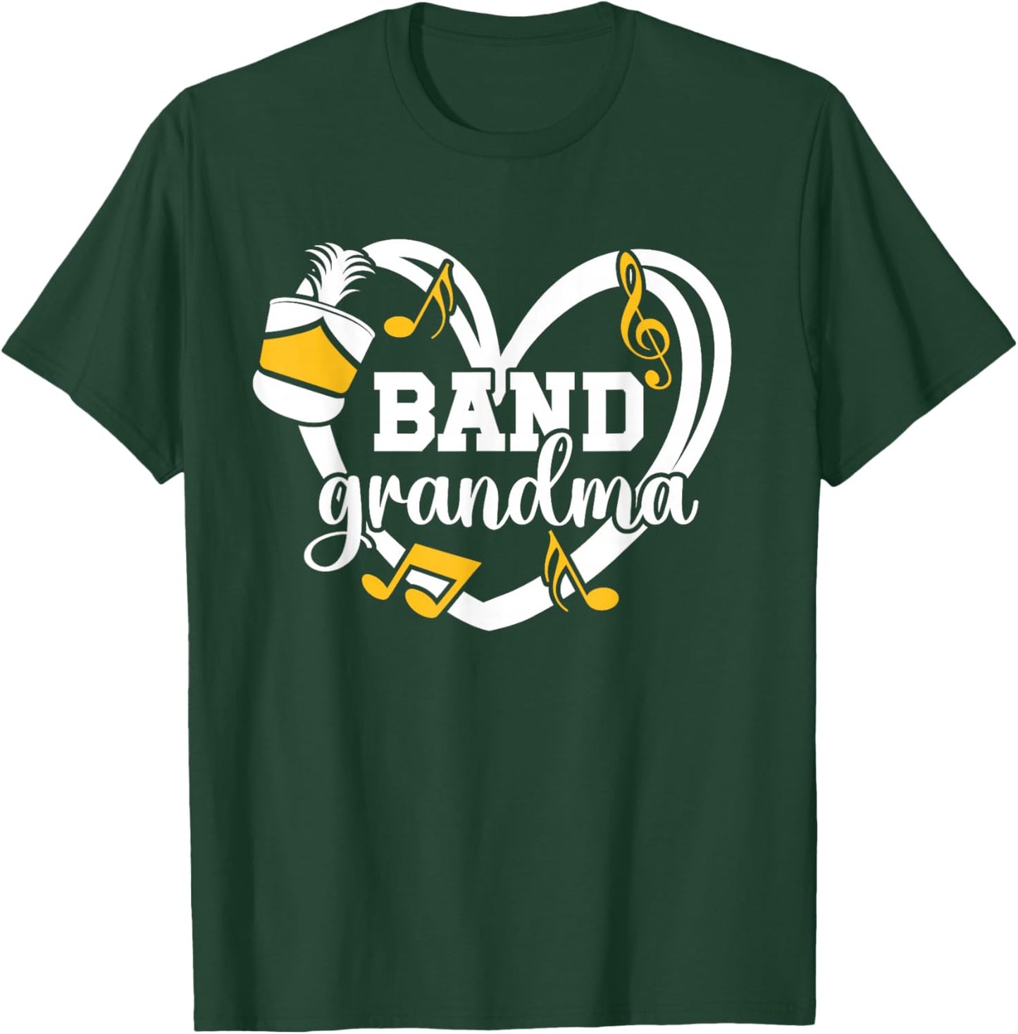 Band Grandma Heart Marching Band Grandma T-Shirt - T-Shirt | Forest