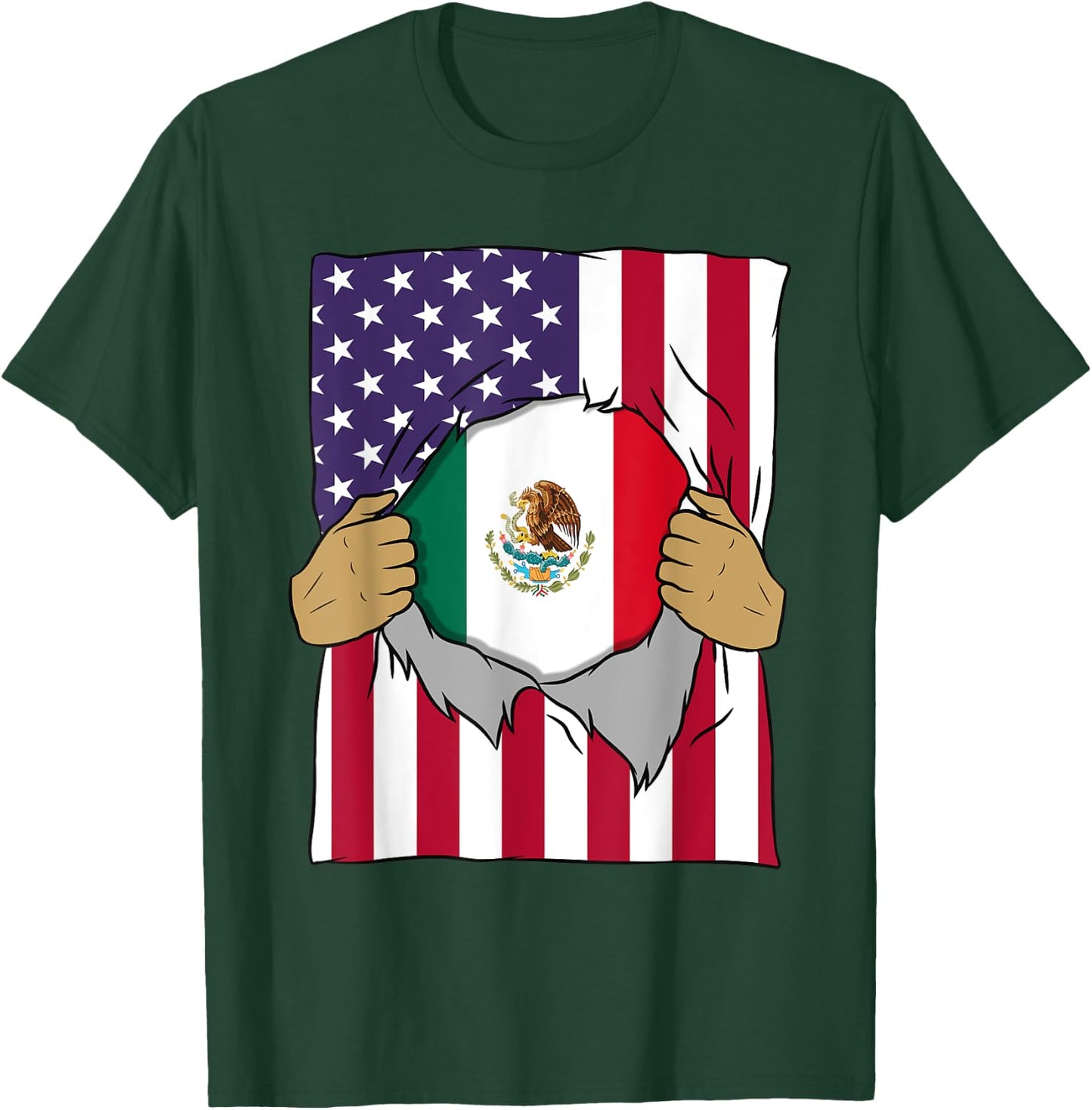 Mexico Flag Blood Inside Me Home Pride Mexican American Gift T-Shirt - T-Shirt | Forest