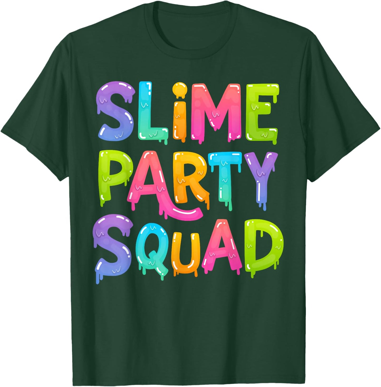 Slime Party Squad Funny Kids Boys Girls Birthday Matching T-Shirt - T-Shirt | Forest