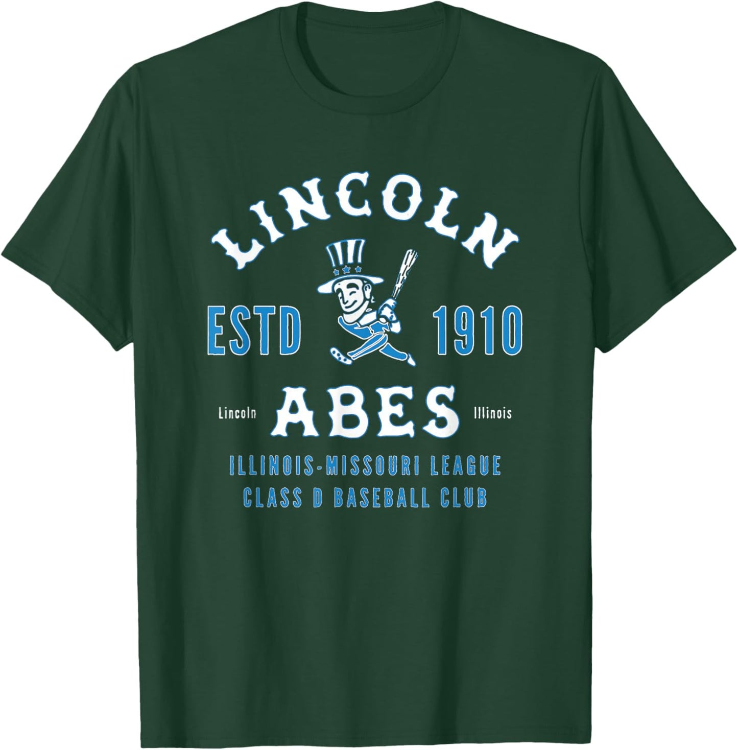 Vintage Lincoln Illinois Abes Defunct Baseball Team T-Shirt - T-Shirt | Forest