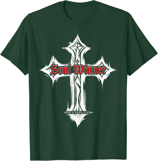Proverbs 11:30 Soul Winner – Christian Evangelism Gospel T-Shirt - T-Shirt | Forest