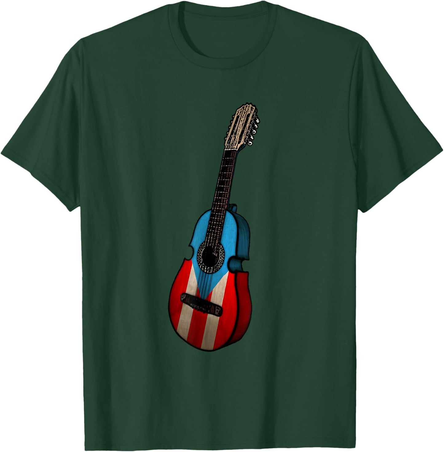Puerto Rican Flag Cuatro Boricua T-Shirt - T-Shirt | Forest