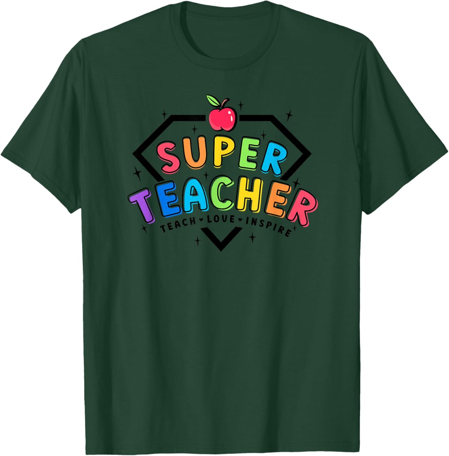 Super Teacher Power Team Teaching 100th Day Smarter School T-Shirt - T-Shirt | Forest