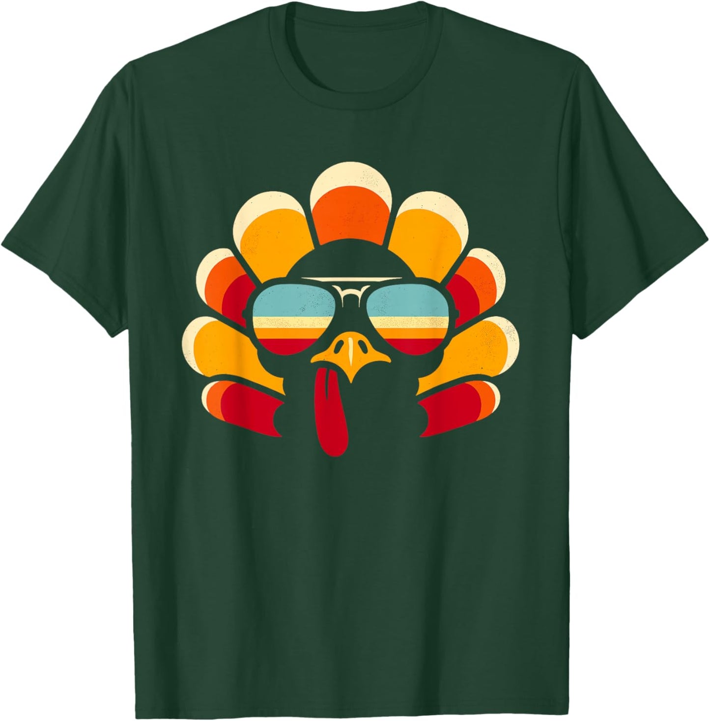 Thanksgiving Turkey Face, Men Women Boys, Funny Thanksgiving T-Shirt - T-Shirt | Forest