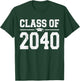 Class of 2040 Grow With Me Graduation Vintage Kindergarten T-Shirt - T-Shirt | Forest
