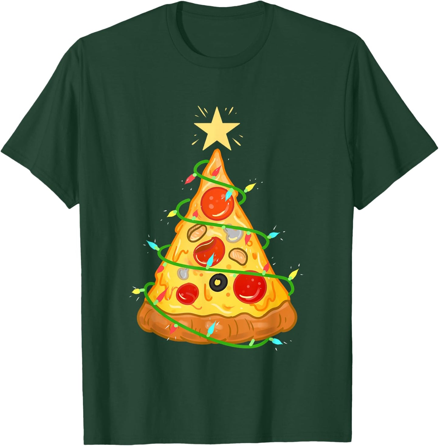 Pizza Christmas Tree Pizza Lover Gift T-Shirt - T-Shirt | Forest