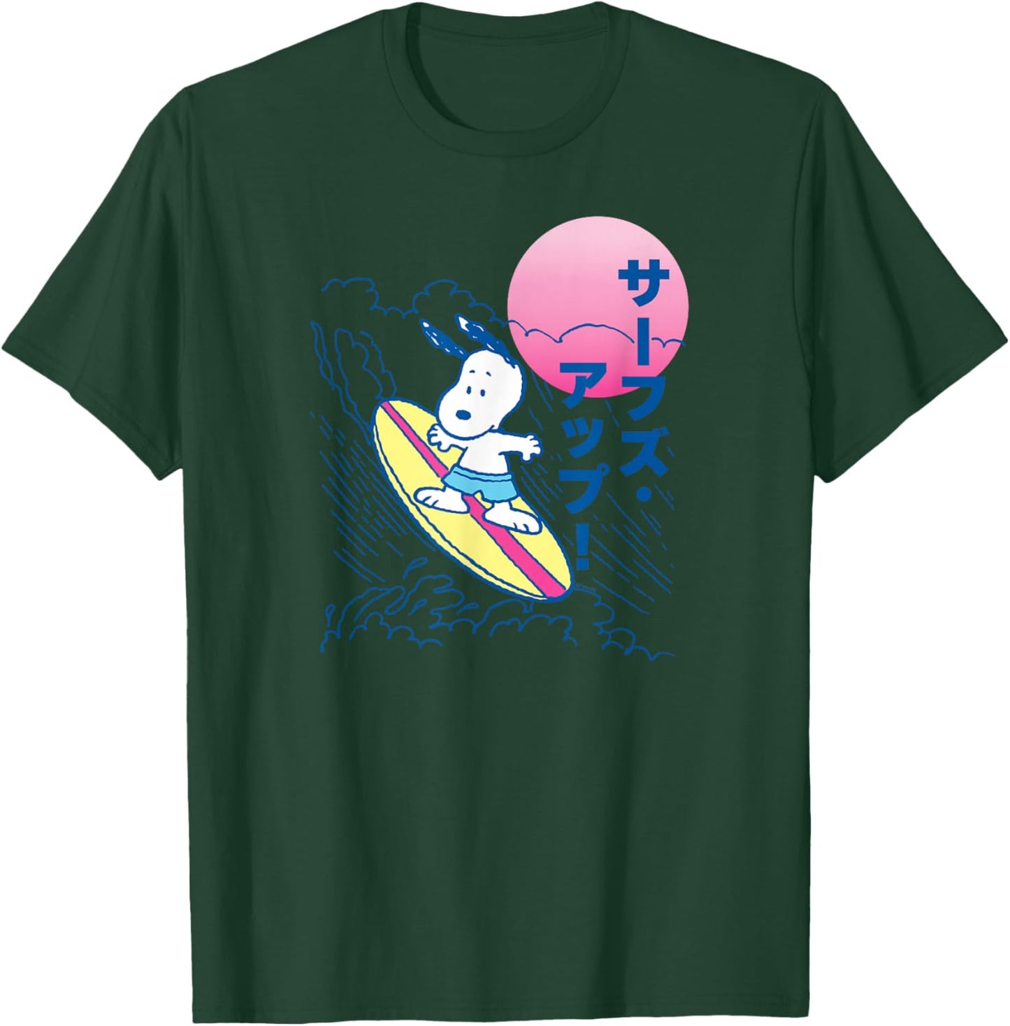 Peanuts - Snoopy Surf Kanji T-Shirt - T-Shirt | Forest