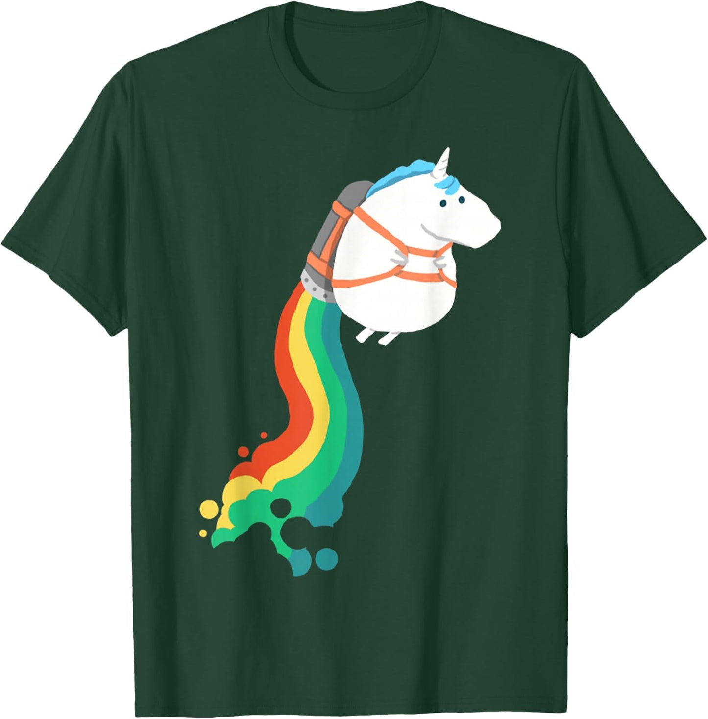 Chubby Unicorn Rainbow Jetpack T-Shirt - T-Shirt | Forest