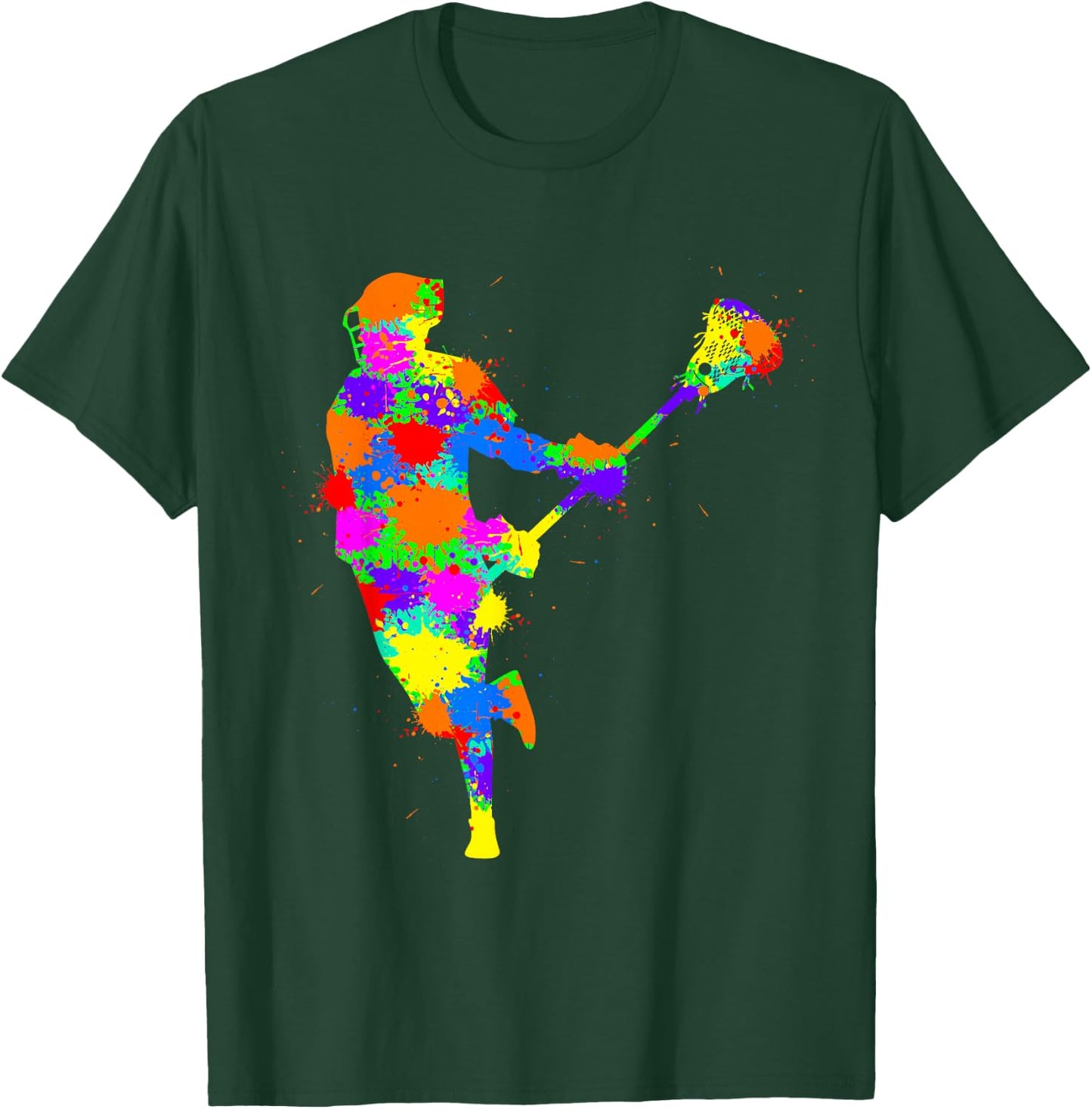 Lacrosse Player Kids Boys Youth T-Shirt - T-Shirt | Forest