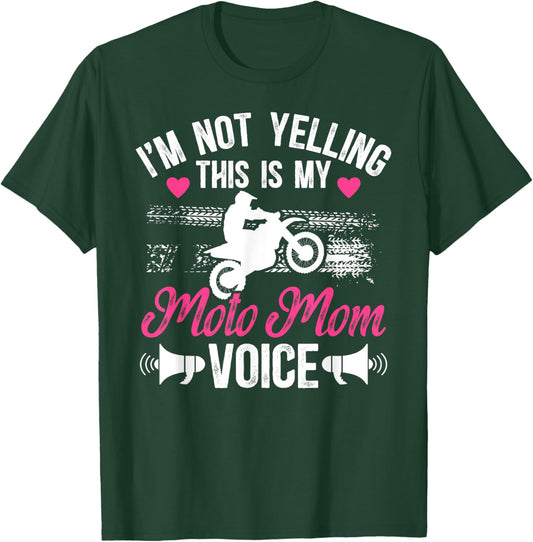 Moto Mom Voice Motocross Mom Motocross Rider Mother T-Shirt - T-Shirt | Forest