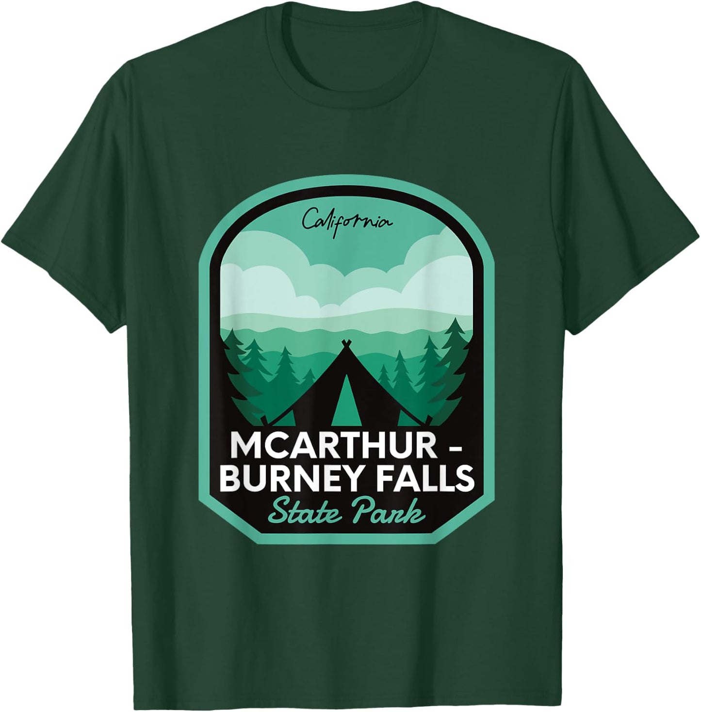 McArthur Burney Falls State Park CA Camping T-Shirt - T-Shirt | Forest