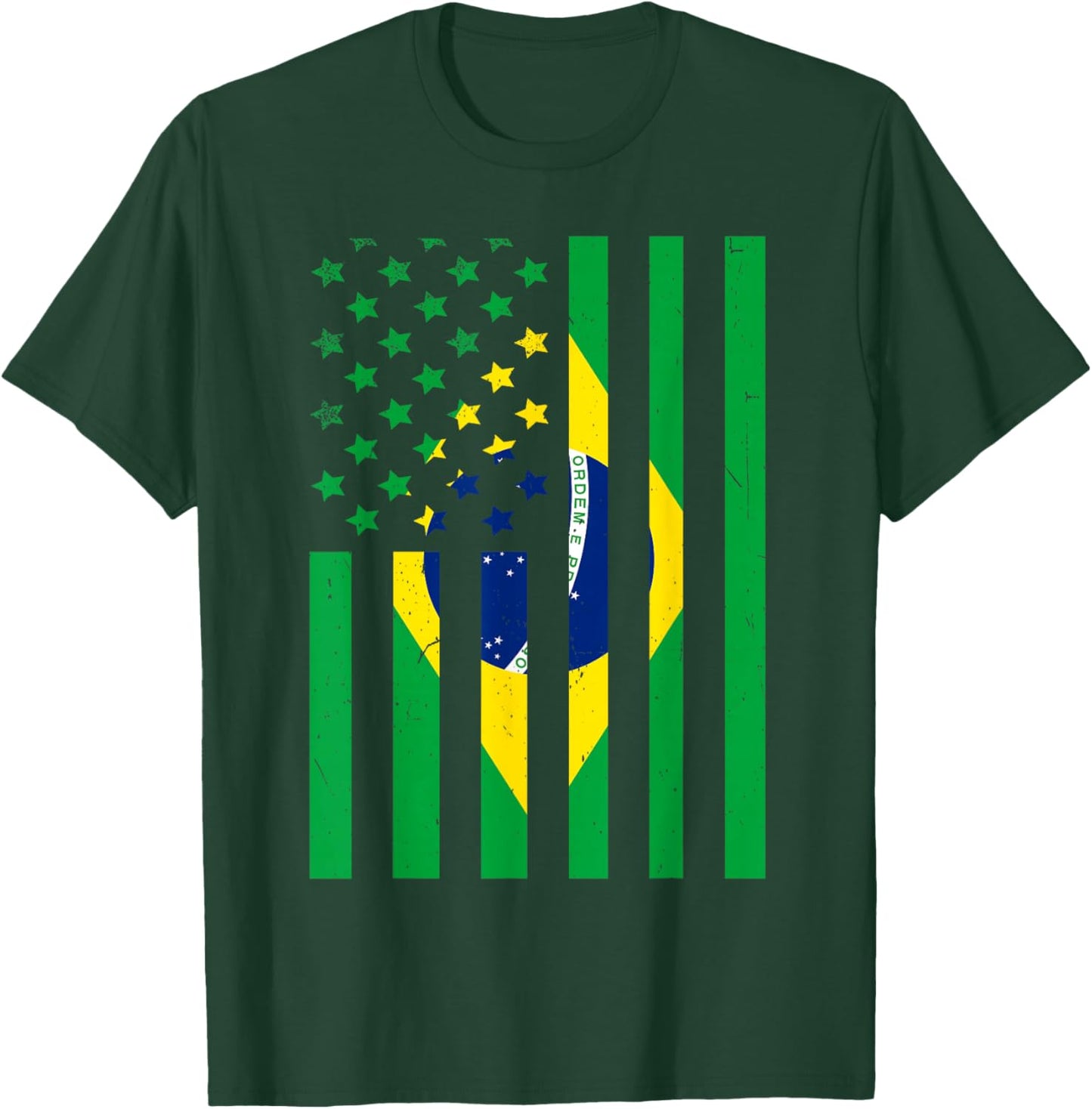 Brazil American USA Flag Brazilian Pride T-Shirt - T-Shirt | Forest