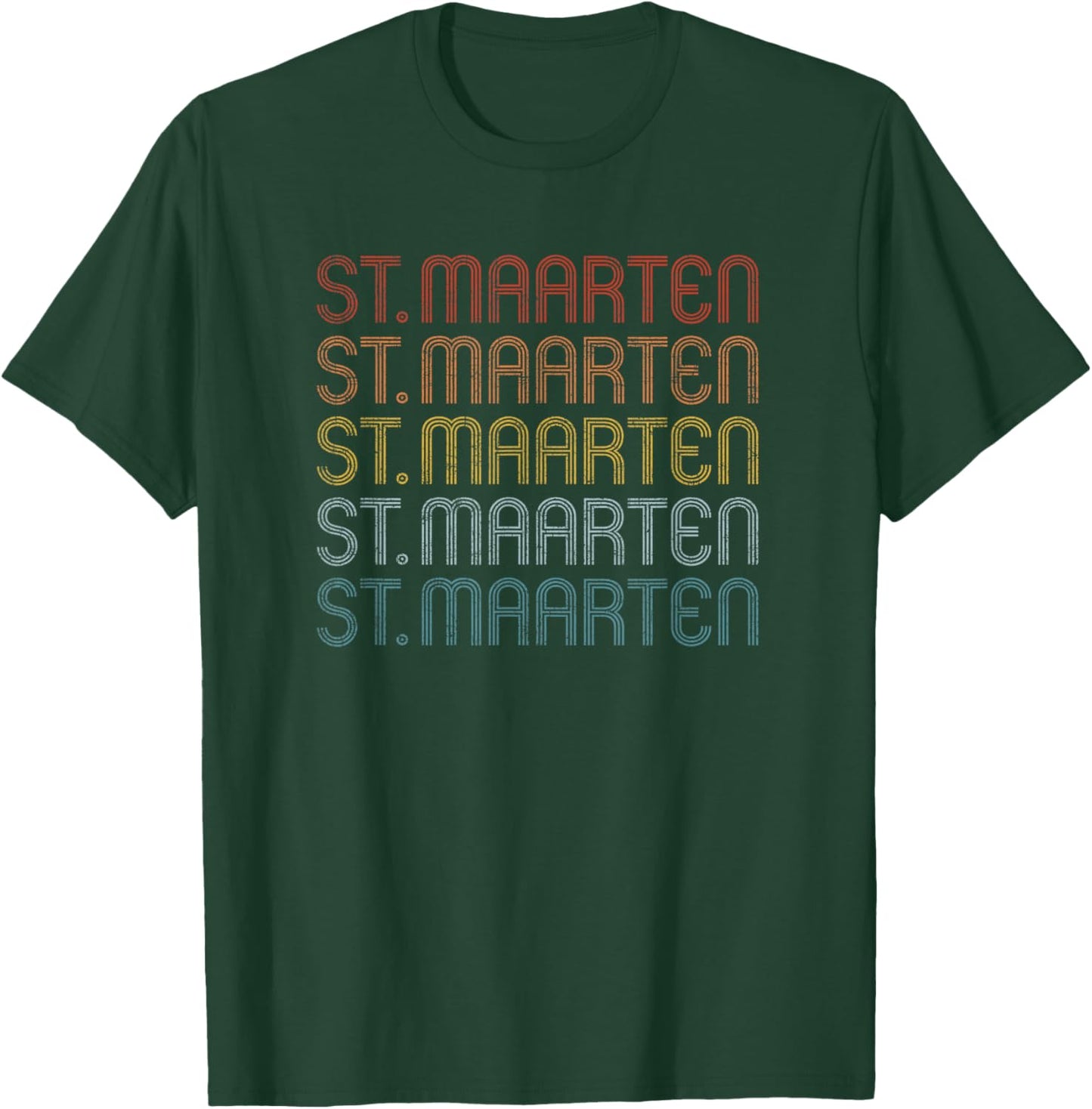 St Maarten Colorful Throwback Letter Souvenir T-Shirt - T-Shirt | Forest