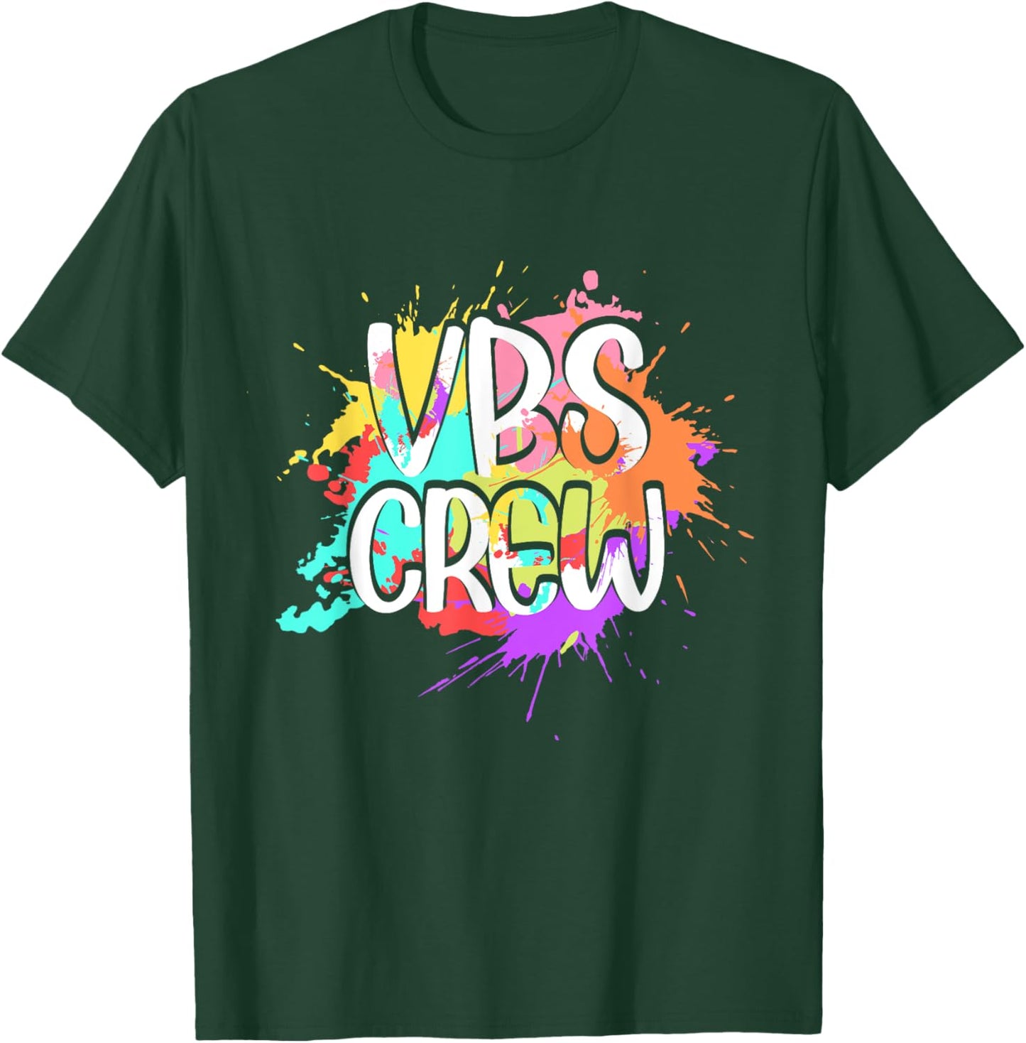 I Love VBS Crew Vacation Bible School Paint Splatter T-Shirt - T-Shirt | Forest
