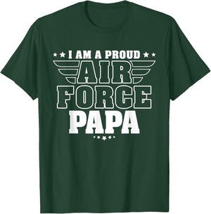 Proud Air Force Papa Patriotic Pride Military Grandfather T-Shirt - T-Shirt | Forest