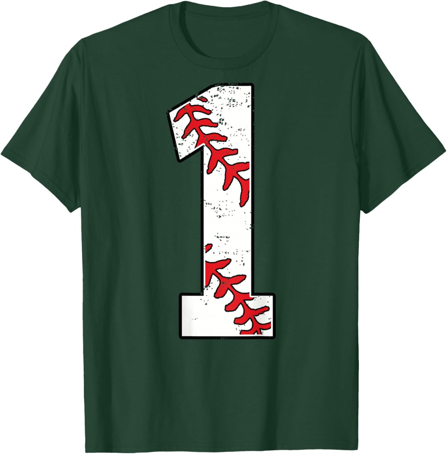 Number #1 Baseball Jersey Number 1 Print On Back T-Shirt - T-Shirt | Forest