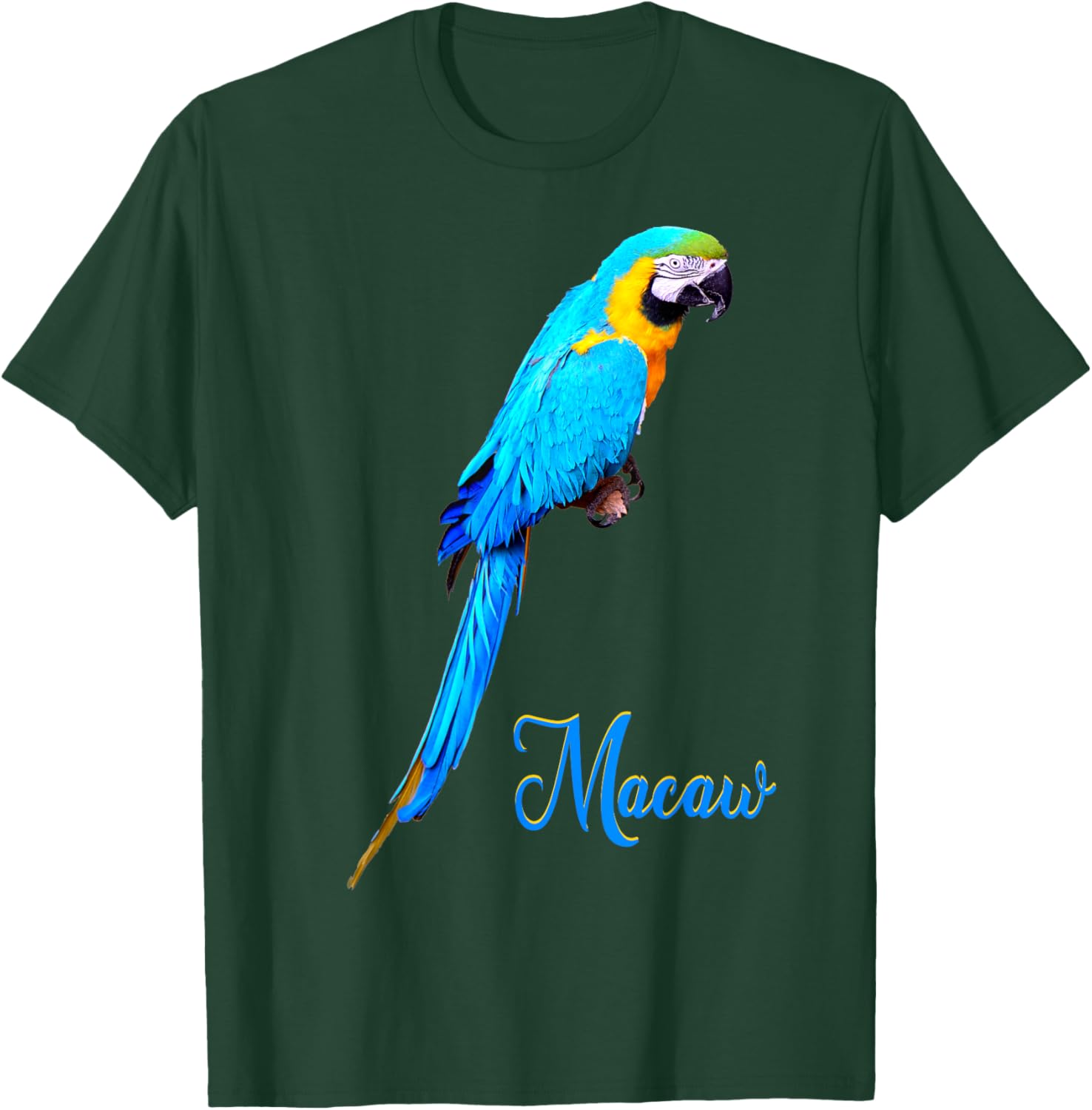 Blue and Gold Macaw Parrot Bird Photo T-Shirt - T-Shirt | Forest
