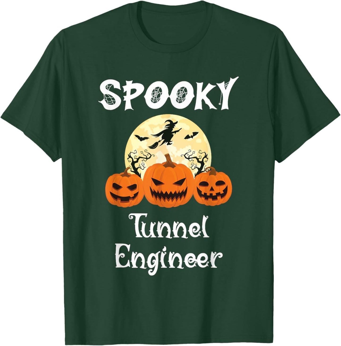 Spooky Tunnel Engineer Funny Halloween T-Shirt - T-Shirt | Forest