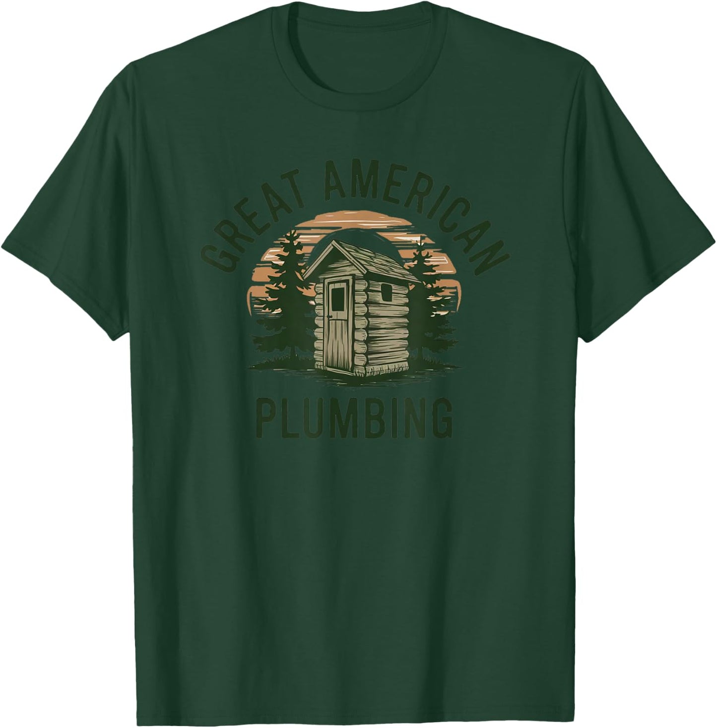 Great American Plumbing Funny Outhouse Country Bathrooms T-Shirt - T-Shirt | Forest