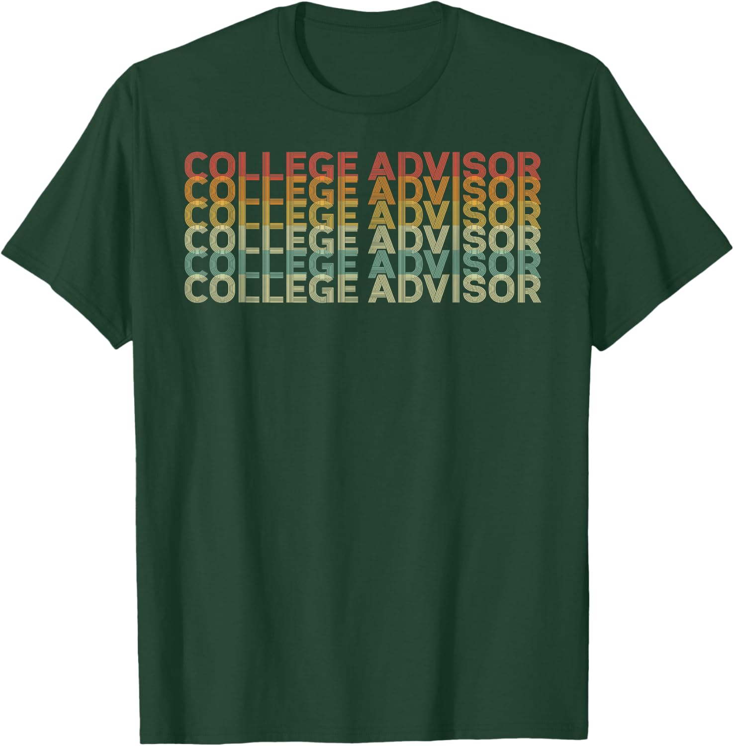 Retro 70s College Advisor Job Title T-Shirt - T-Shirt | Forest
