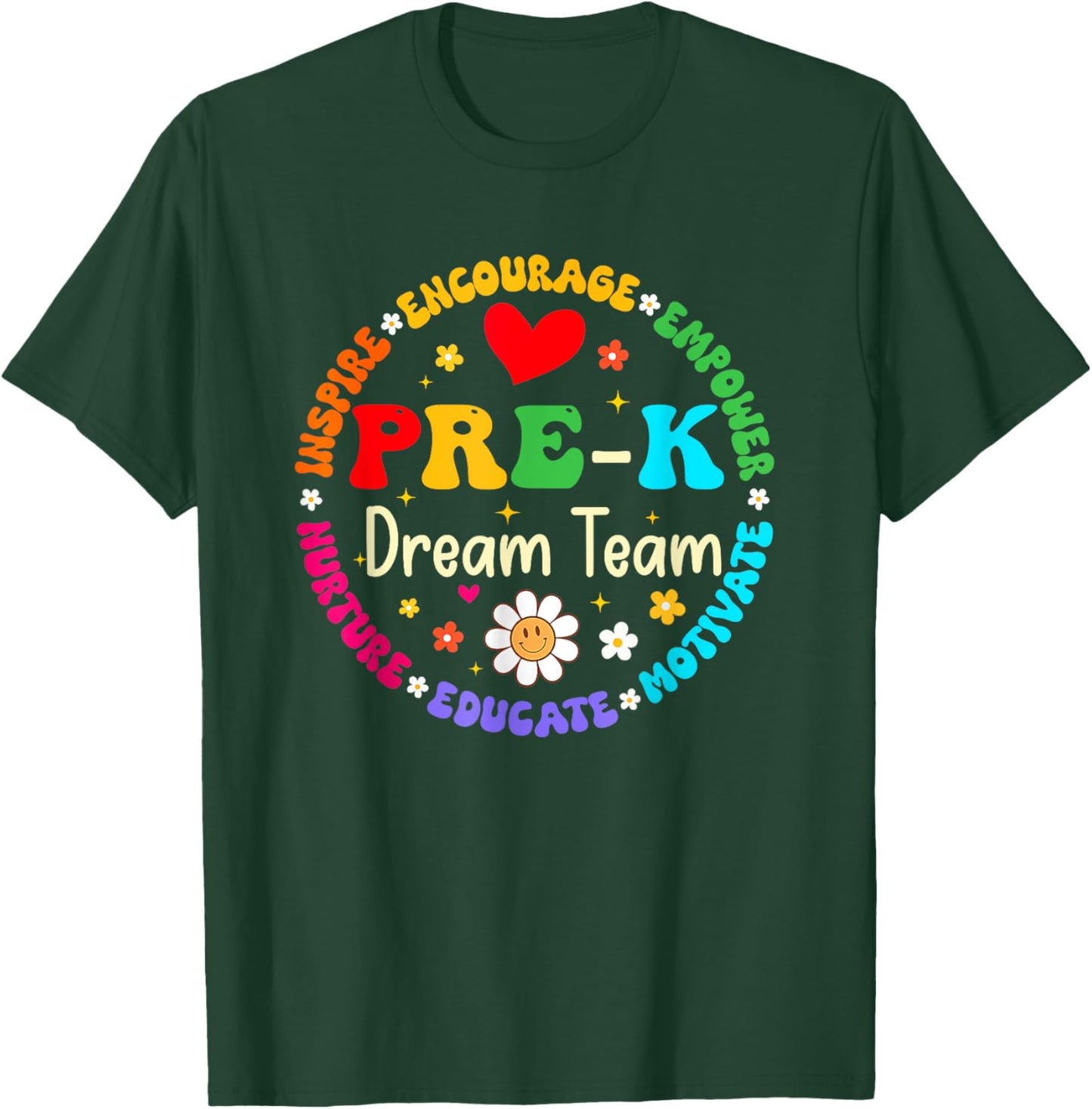 Back To School Pre K Dream Team Tour Teacher Students Kids T-Shirt - T-Shirt | Forest