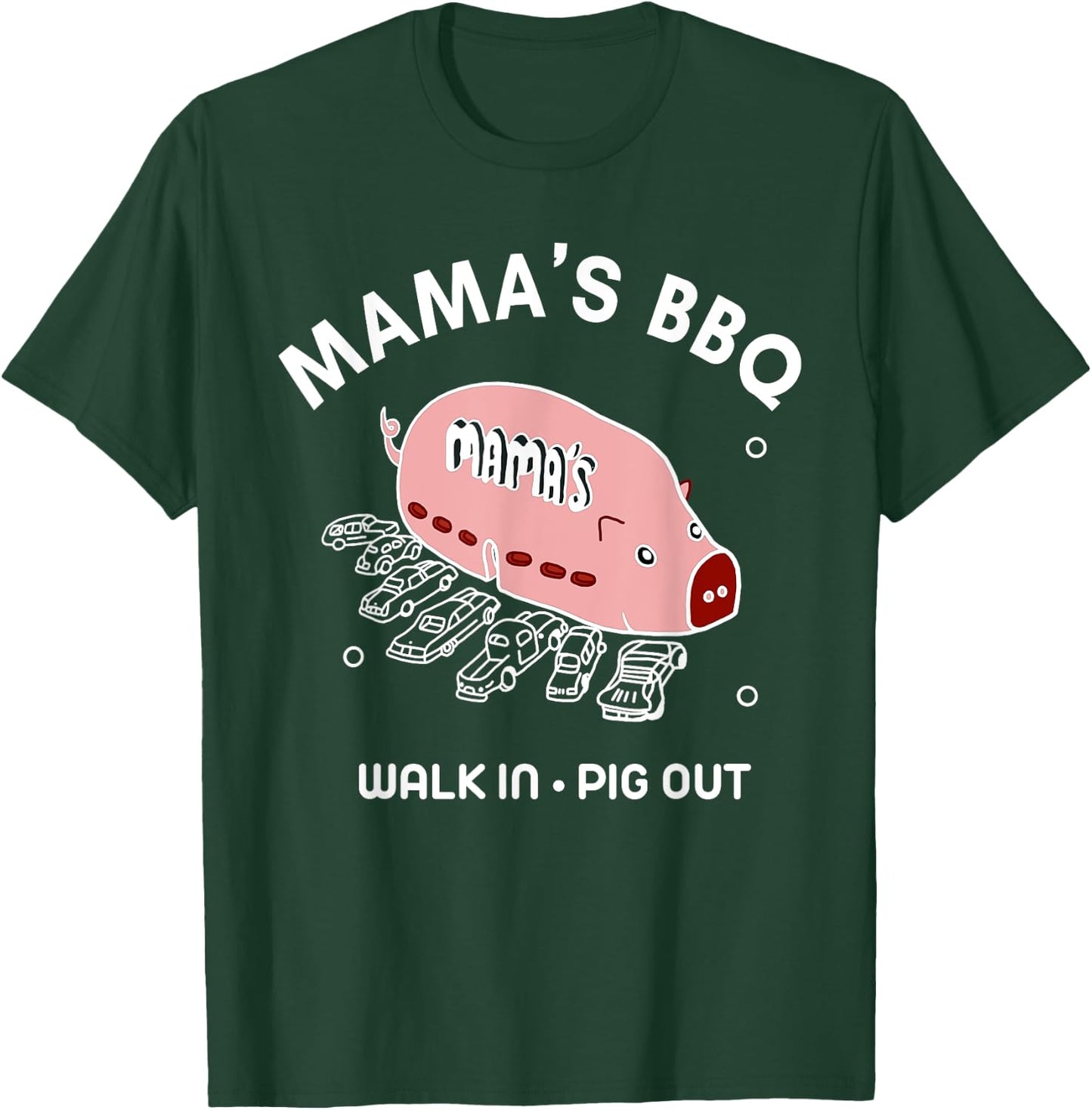 Mama's BBQ Walk In Pig Out Sunny Summer | Paddy's Irish Pub T-Shirt - T-Shirt | Forest