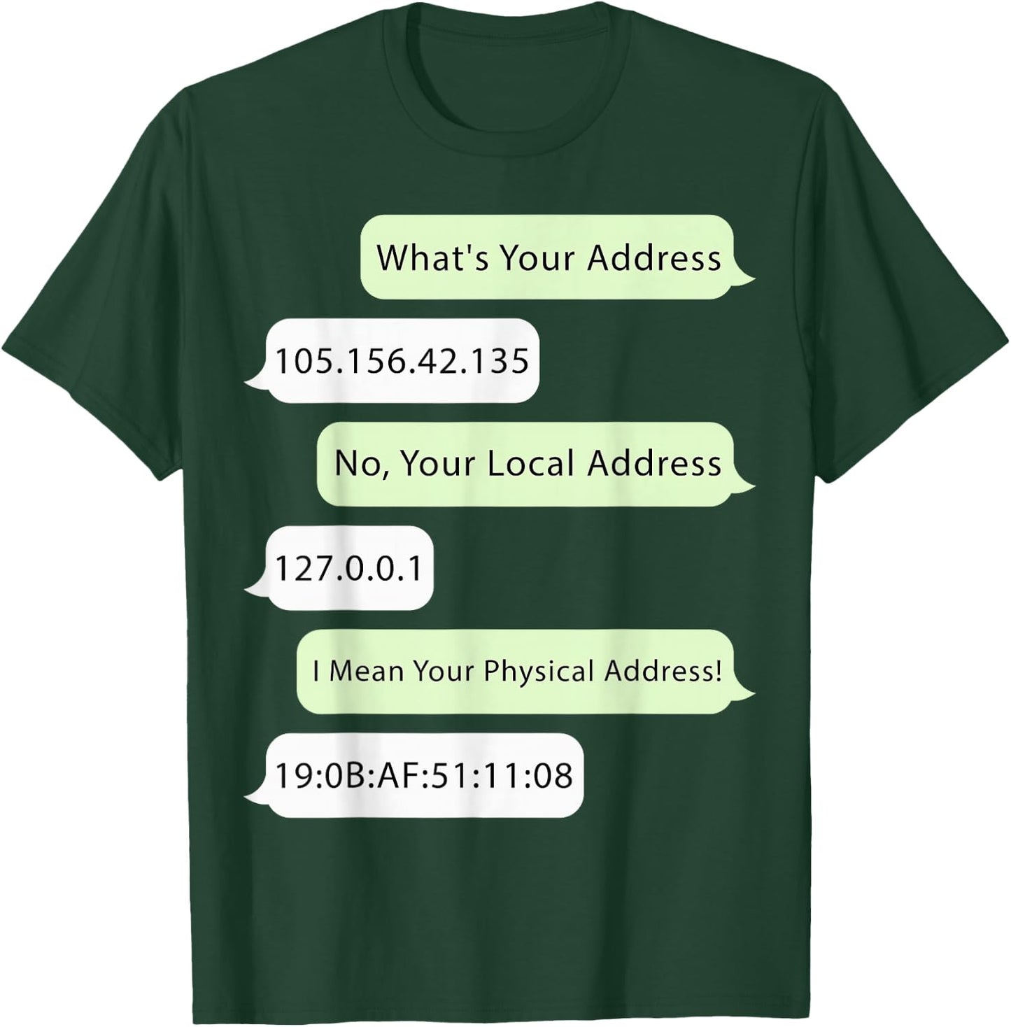 What Is Your Address 151.194.25.39 Funny Networking Computer T-Shirt - T-Shirt | Forest