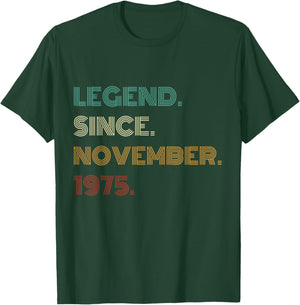 50 Years Old Legend Since November 1975 50th Birthday T-Shirt - T-Shirt | Forest