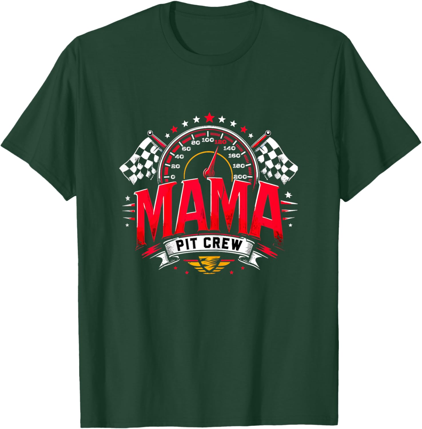 Mama Pit Crew Mom Racing T-Shirt - T-Shirt | Forest