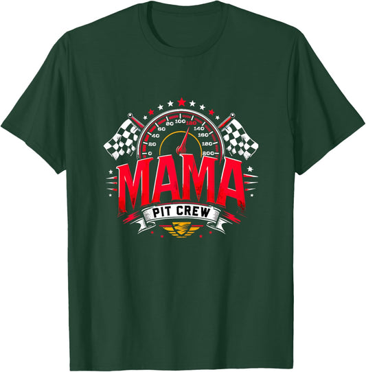 Mama Pit Crew Mom Racing T-Shirt - T-Shirt | Forest