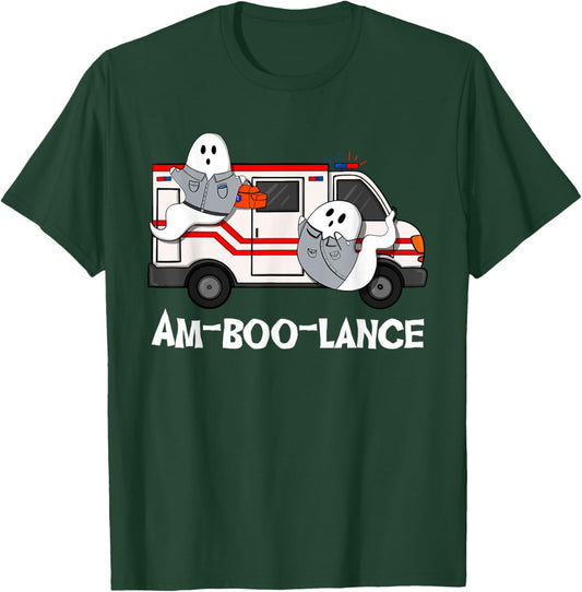 Amboolance EMT Paramedic EMS Ambulance Ghost Halloween T-Shirt - T-Shirt | Forest