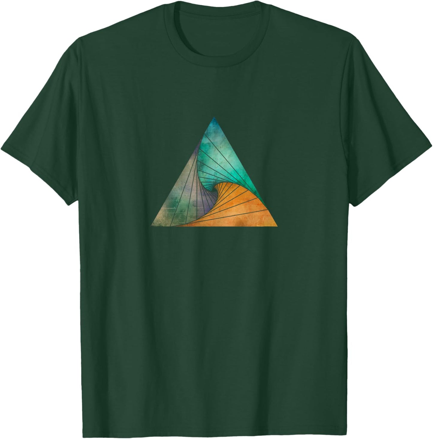 Geometric Swirling Triangle - Abstract Geometry T-Shirt - T-Shirt | Forest
